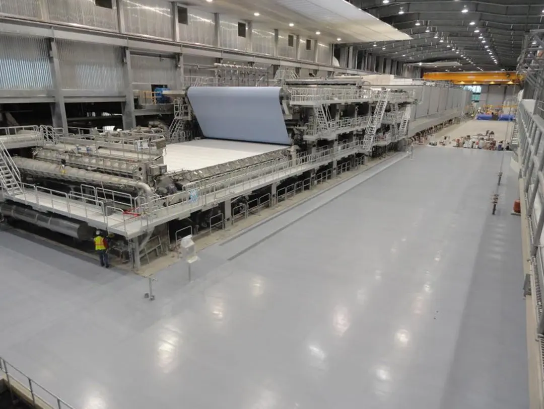 Government building lobby with seamless concrete flooring