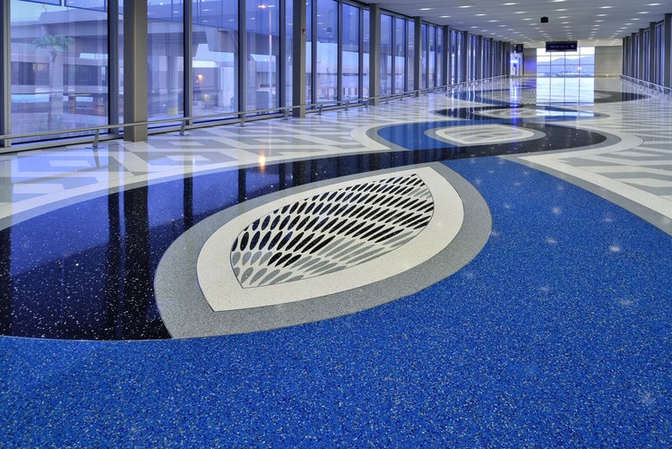 Install Terrazzo Floor, Custom, SPF Epoxy, Specialty Performance Flooring.